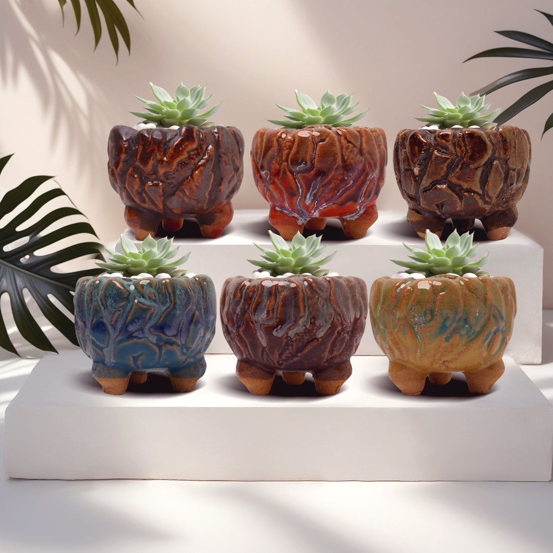 Colorful Planter Pots, Maifan Stone Planter Pot Home Decor