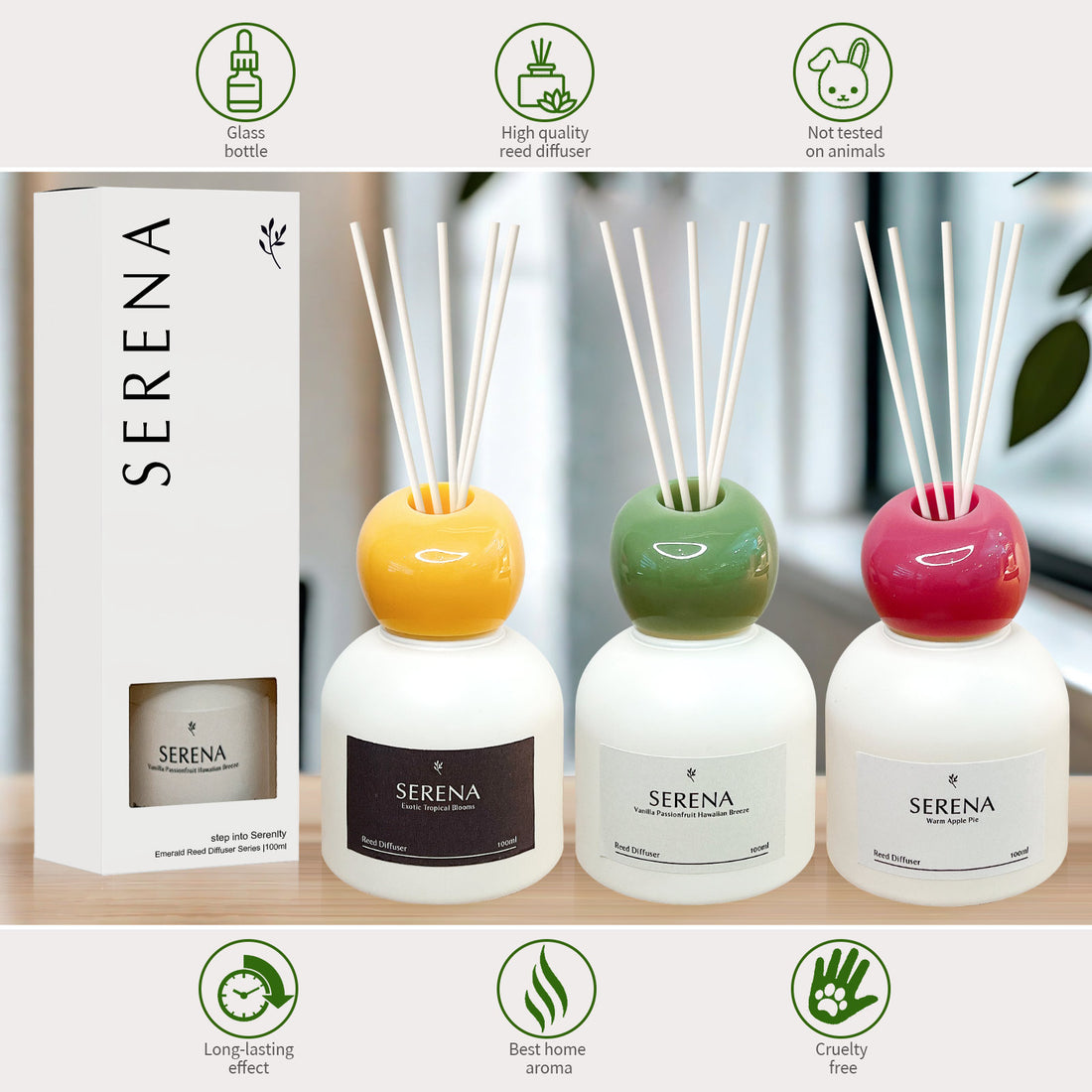 Reed Oil Diffuser for Home Fragrance, Air Freshener (100ml)