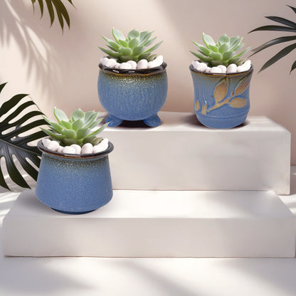 Bubble Plant Pot, Purple Glazed Planter Pot for Decor