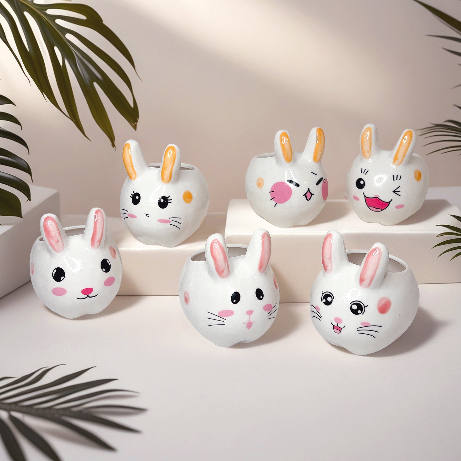 Bunny Plant Pot, Mini Ceramic Pot Planter, Modern Indoor Planter Pots