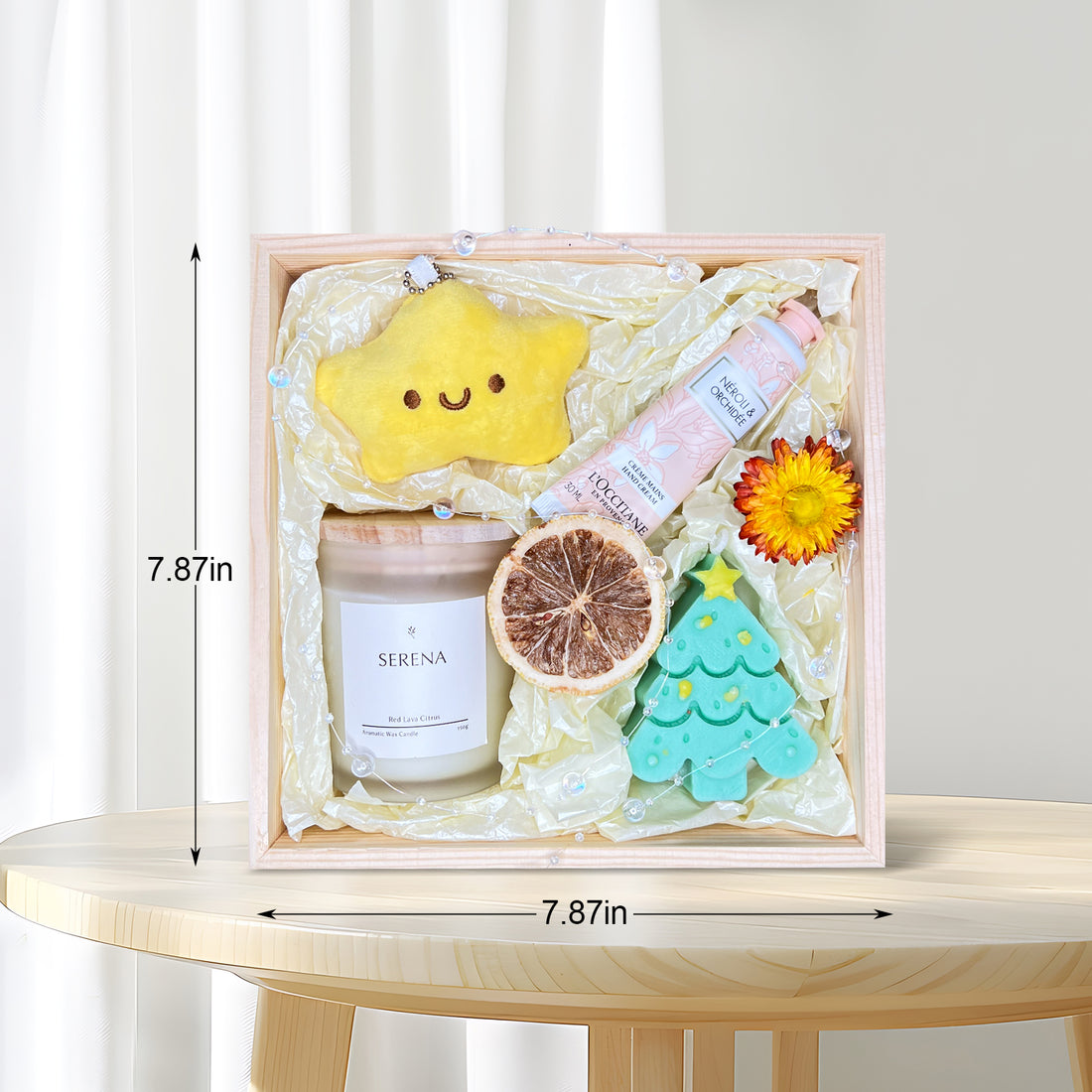 Cozy Christmas Gift Basket: Jar Candle, Plush Toy &amp; Hand Cream