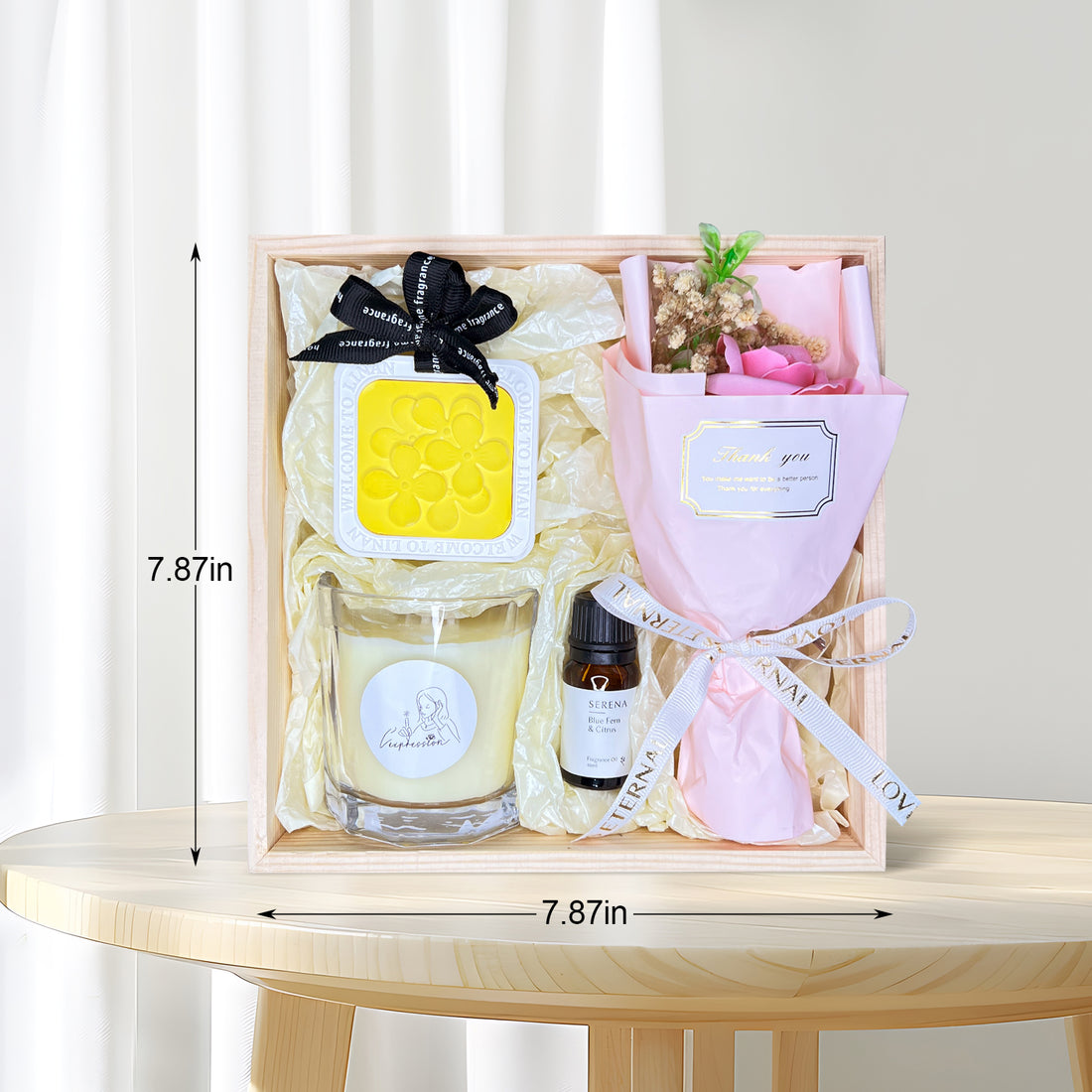 Elegant Gift Set with Jar Candle, Soap Flower &amp; Hanging Ornament – Thoughtful Present for Loved Ones