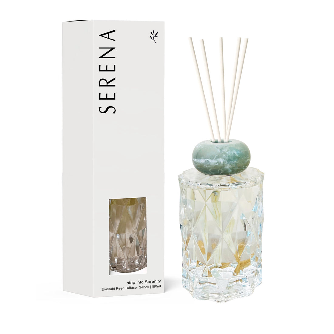 Crystal Glass Diffuser for Home Fragrance, Serena Air Freshener (150ml)