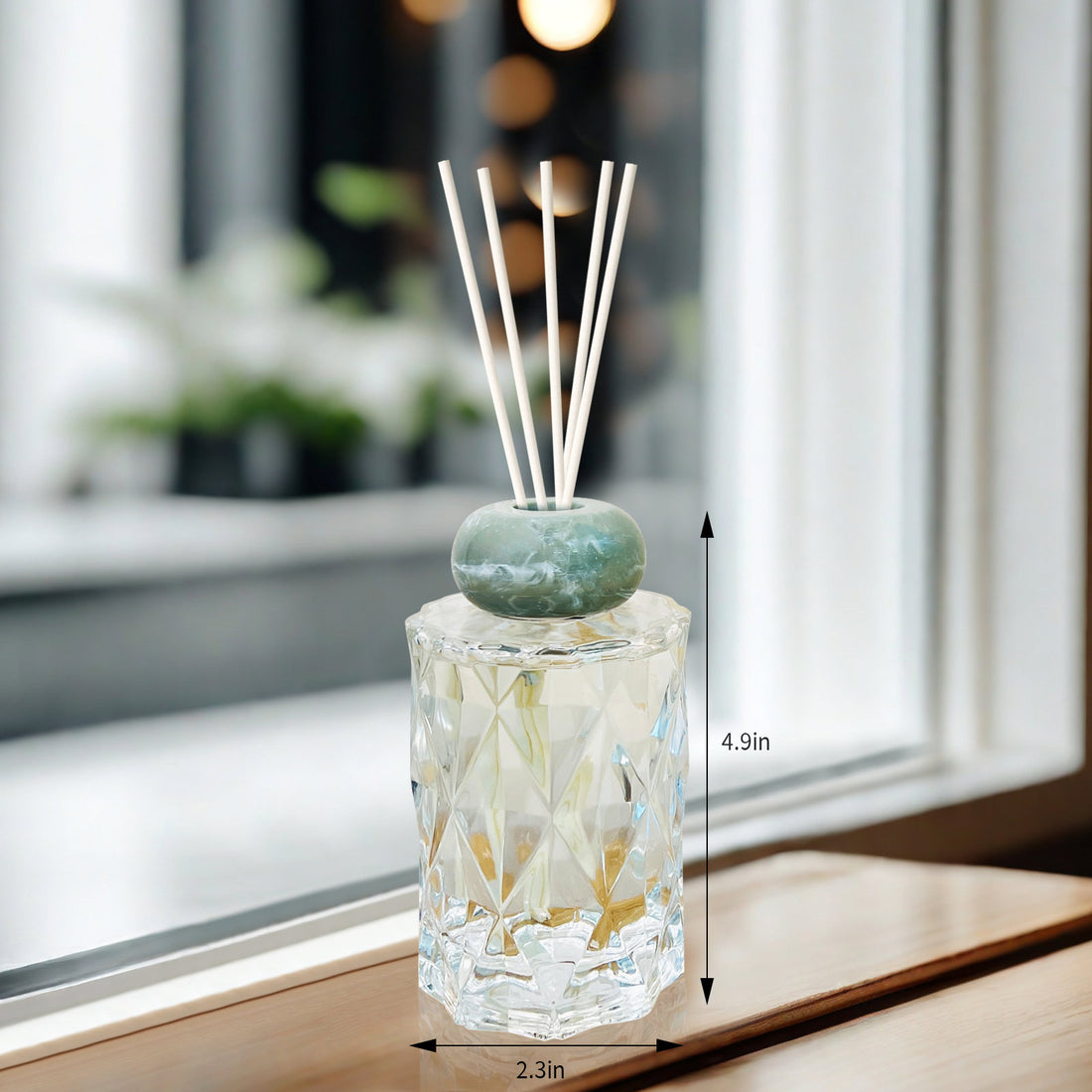 Crystal Glass Diffuser for Home Fragrance, Serena Air Freshener (150ml)