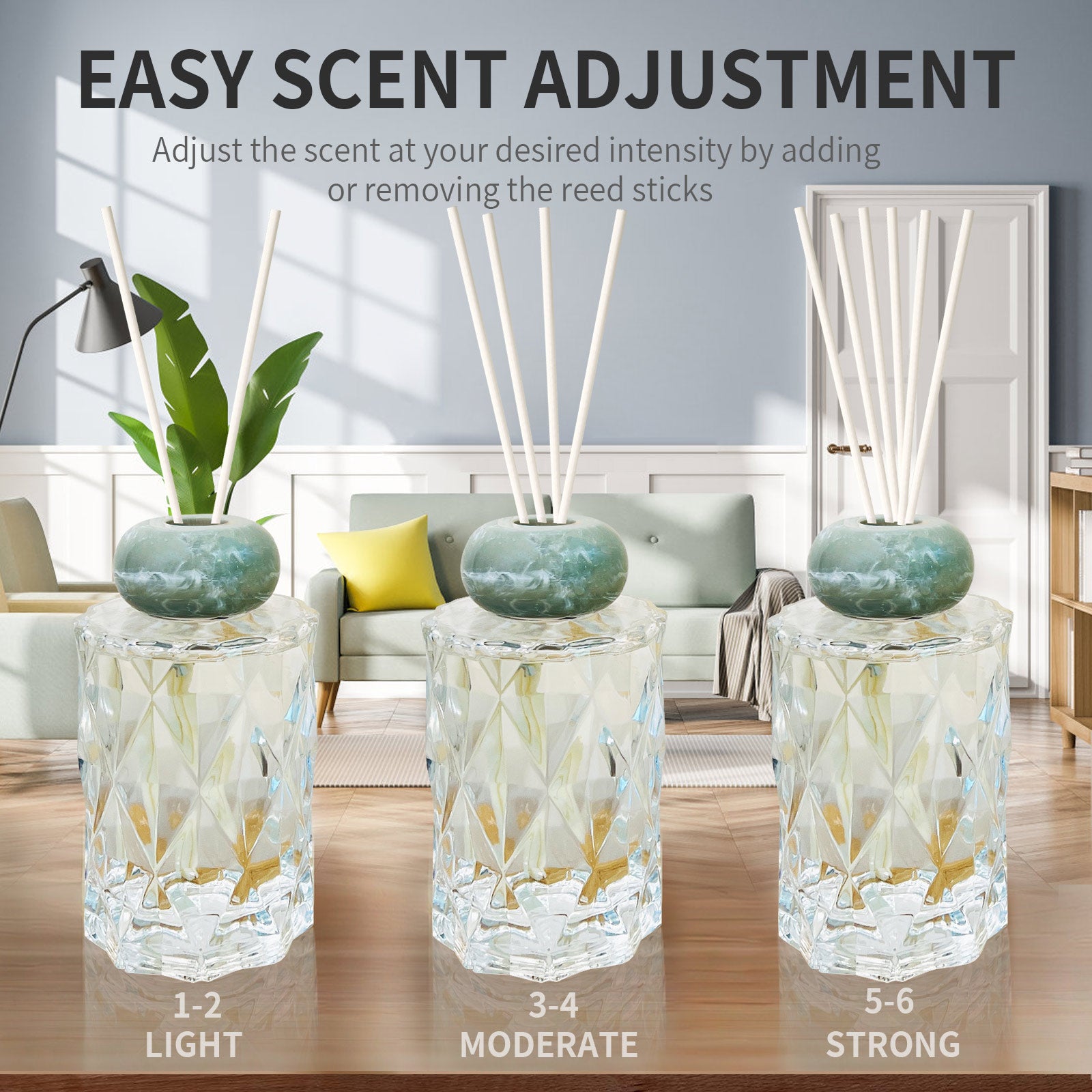 Crystal Glass Diffuser for Home Fragrance, Serena Air Freshener (150ml)