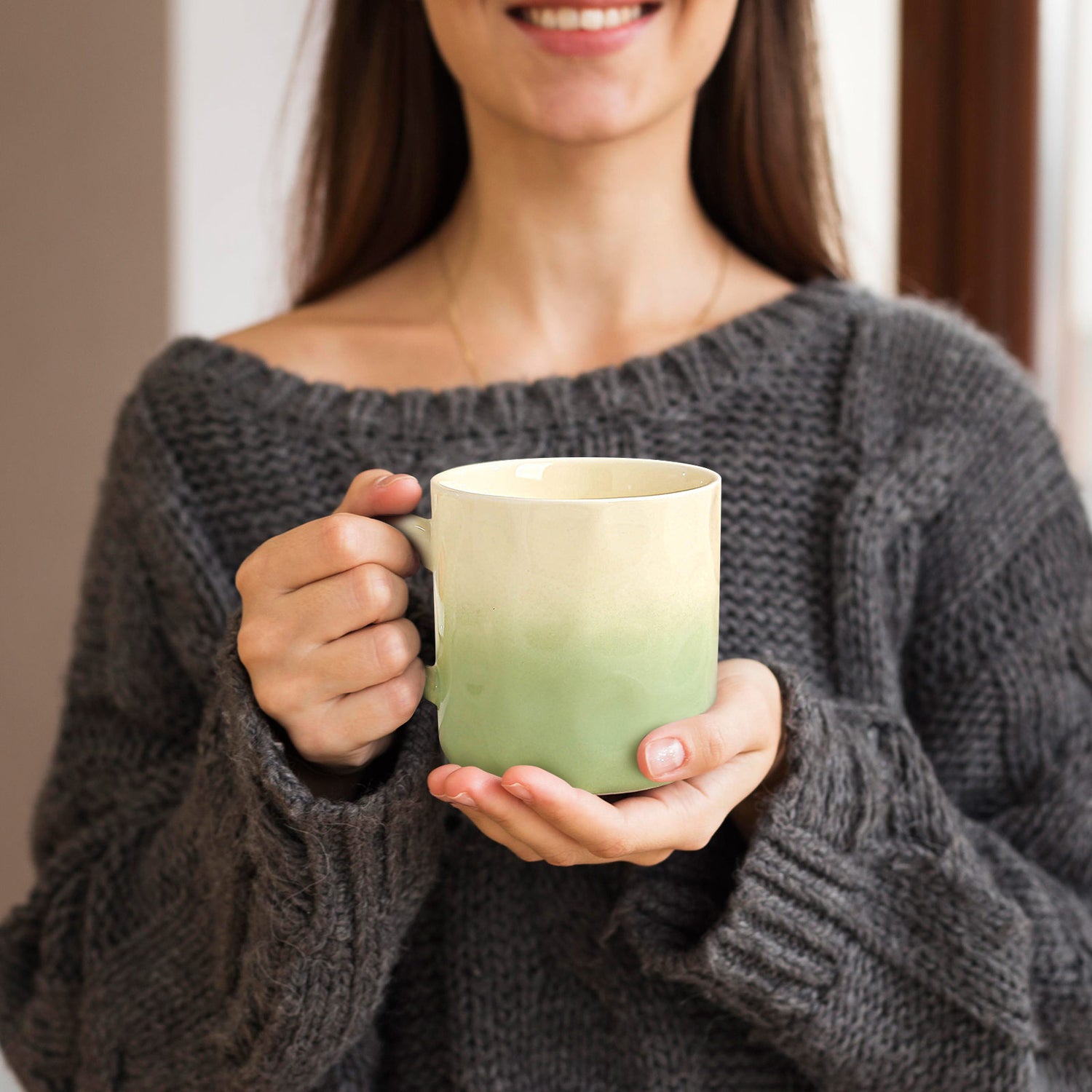 Minimalist Ceramic Mug – Handcrafted Gradient Coffee Cup, Stylish Modern Design, Perfect for Tea, Hot Cocoa, or Gifting