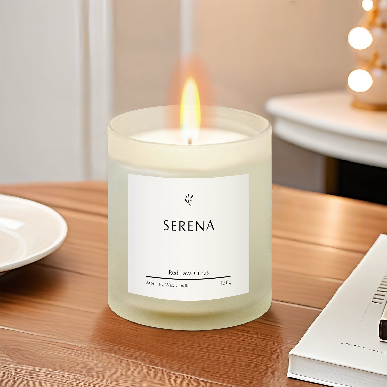 Frosted Candle for Room Decor, Serena Scented Candle (150g)