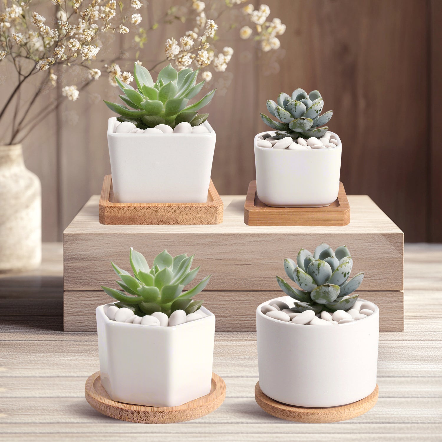 Modern Planter Pot, Pure White Ceramic Planter Pot, Home Decor
