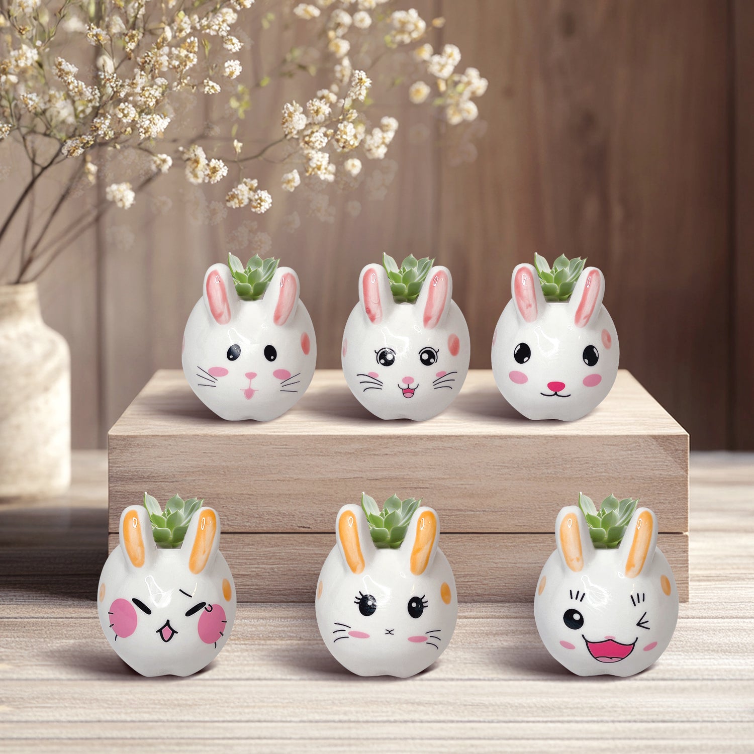 Bunny Plant Pot, Mini Ceramic Pot Planter, Modern Indoor Planter Pots