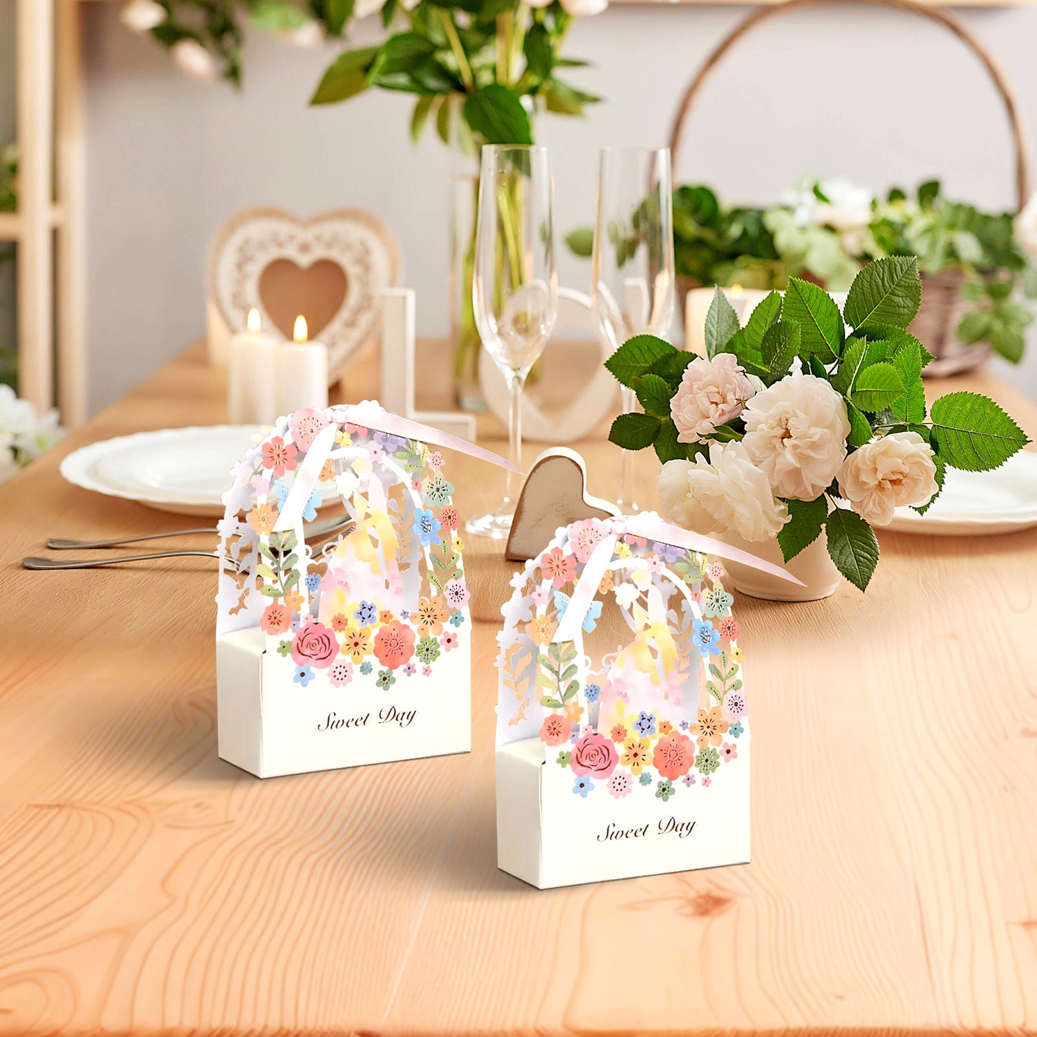 Wedding Favor Candy Boxes, Premium Craft Gift Box Set of 10