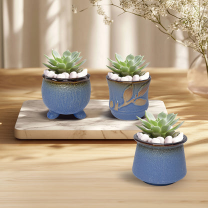 Bubble Plant Pot, Purple Glazed Planter Pot for Decor