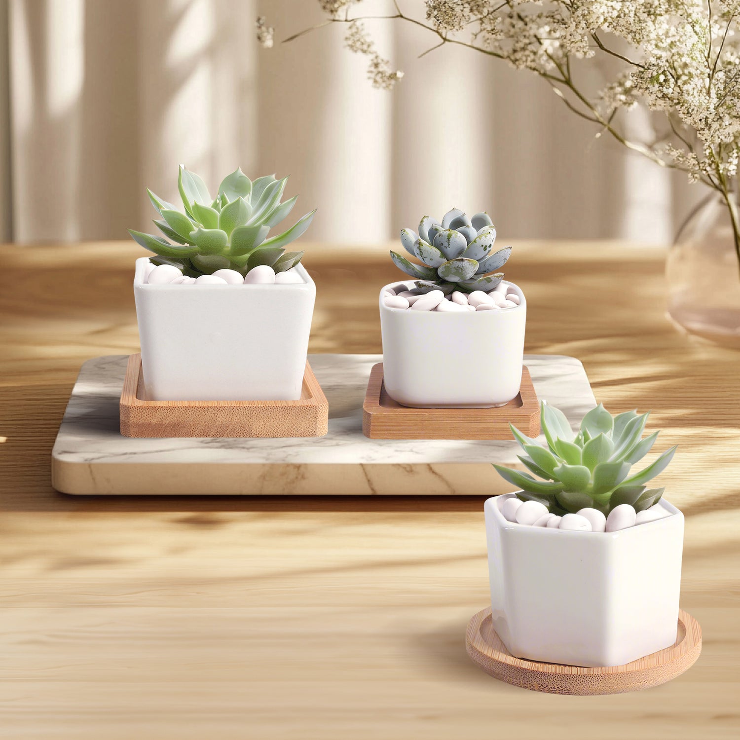 Modern Planter Pot, Pure White Ceramic Planter Pot, Home Decor