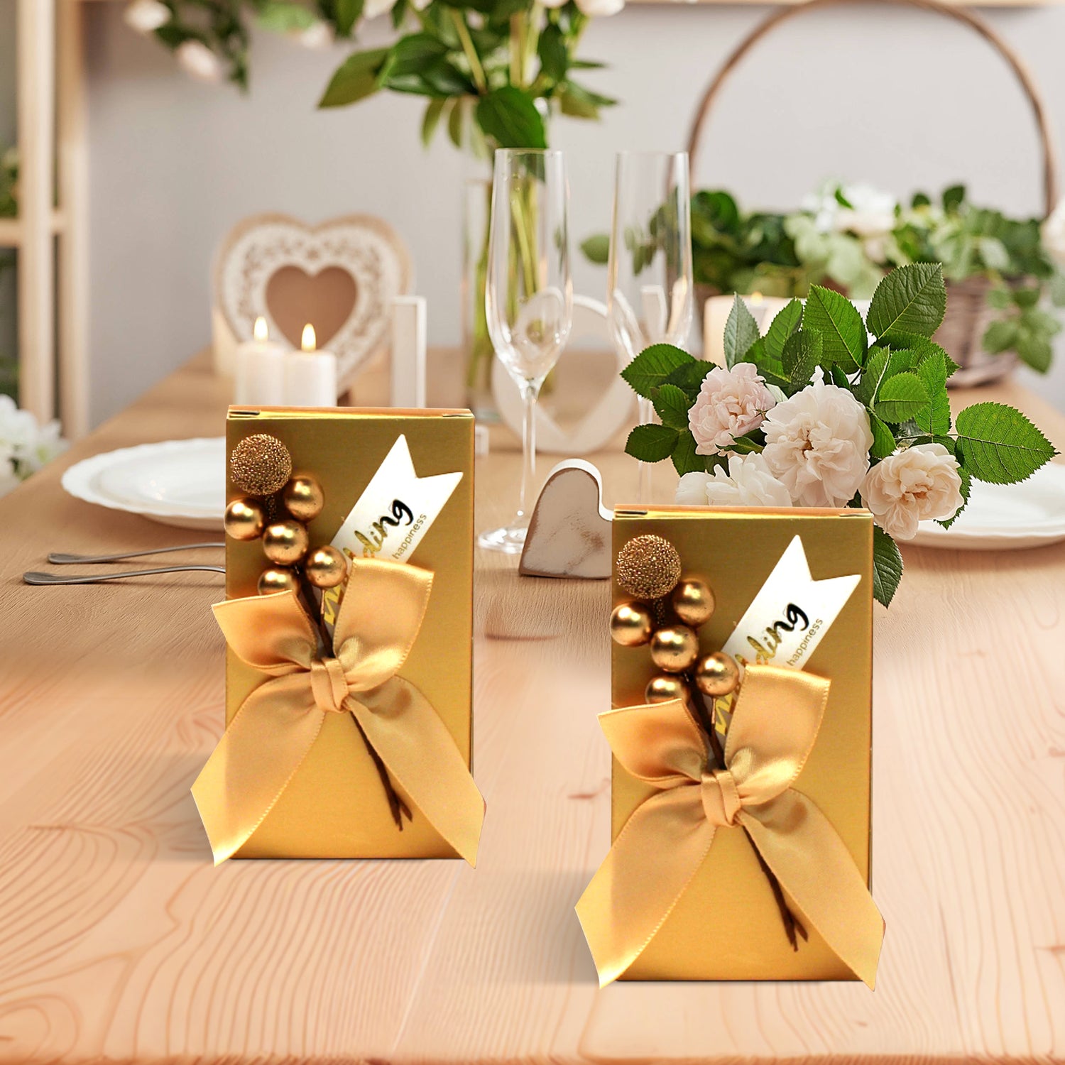 Gold Gift Box Set of 10, Premium Gold Boxes for Gift