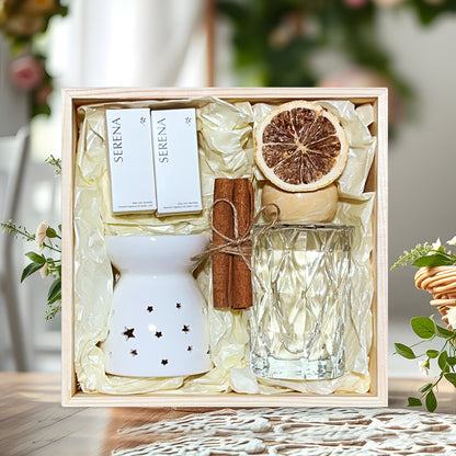Perfect Home Fragrance Gift Set: Crystal Diffuser, Oil Burner &amp; Fragrance Oil