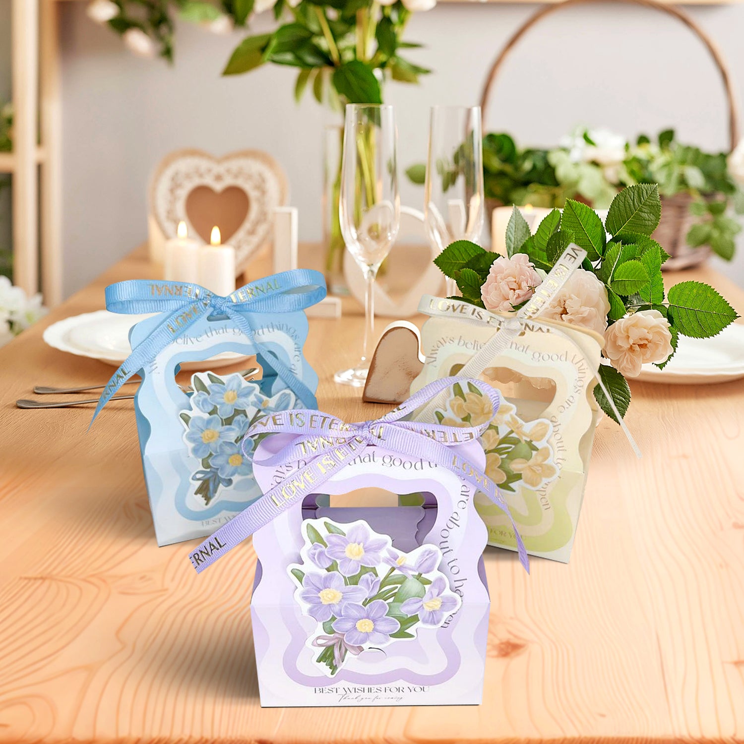 Flower Gift Box Set of 10, Premium Craft Gift Box for Her