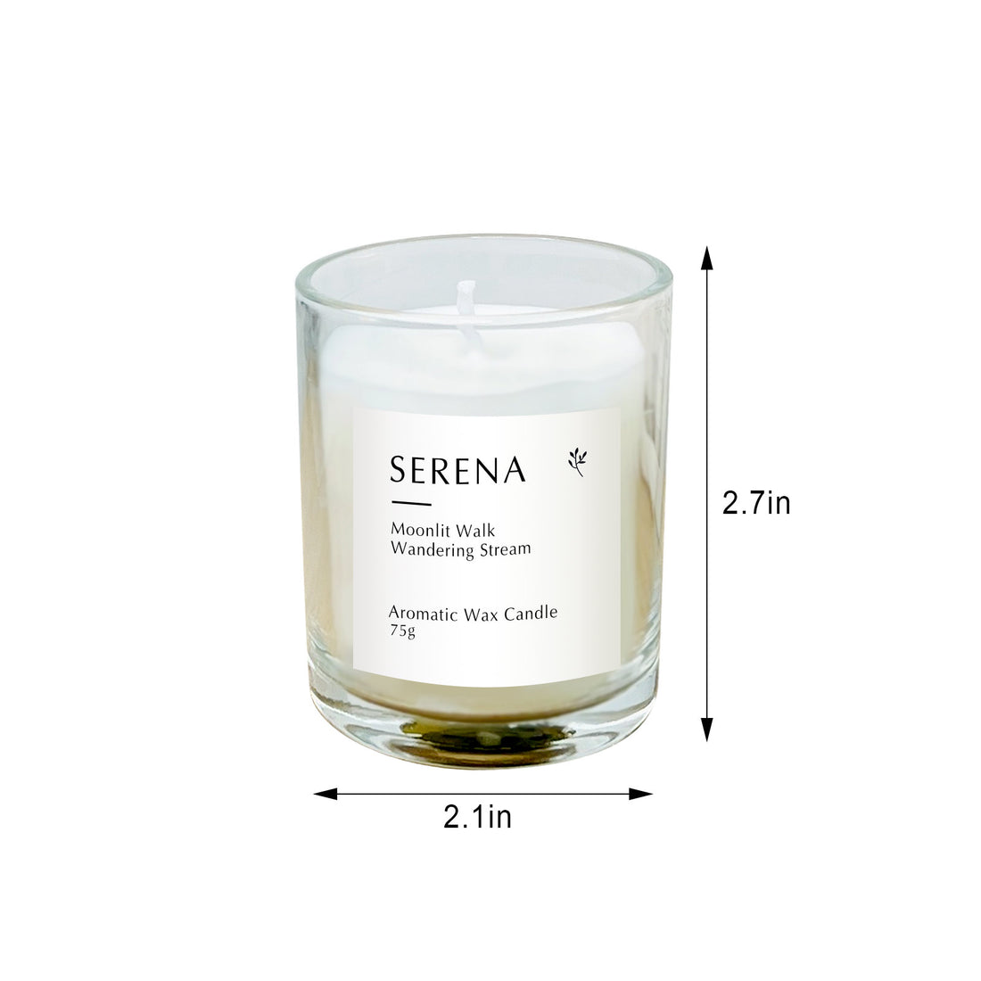 White Candle, Serena Scented Candle for Home Decor (75g)