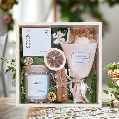 Wooden Box Gift Basket, L&