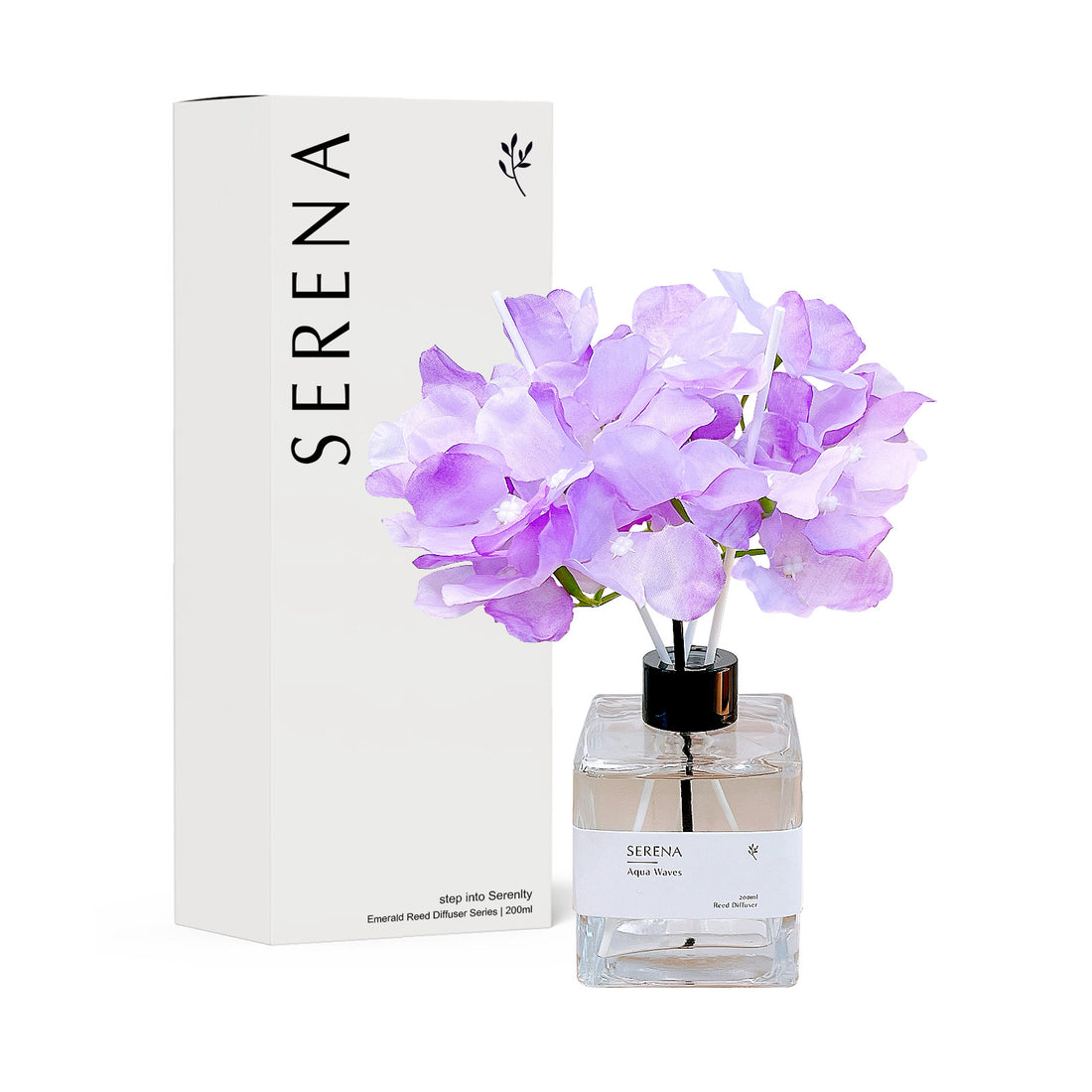 Crystal Glass Flower Reed Diffuser for Home Fragrance, Serena Air Freshener (200ml)