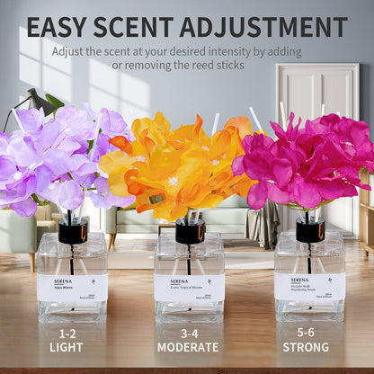 Crystal Glass Flower Reed Diffuser for Home Fragrance, Serena Air Freshener (200ml)