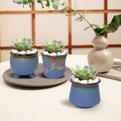 Bubble Plant Pot, Purple Glazed Planter Pot for Decor