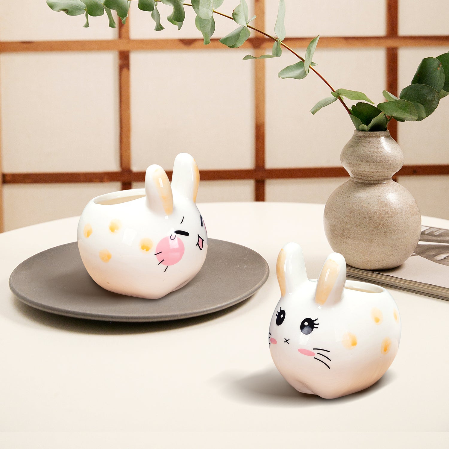 Bunny Plant Pot, Mini Ceramic Pot Planter, Modern Indoor Planter Pots