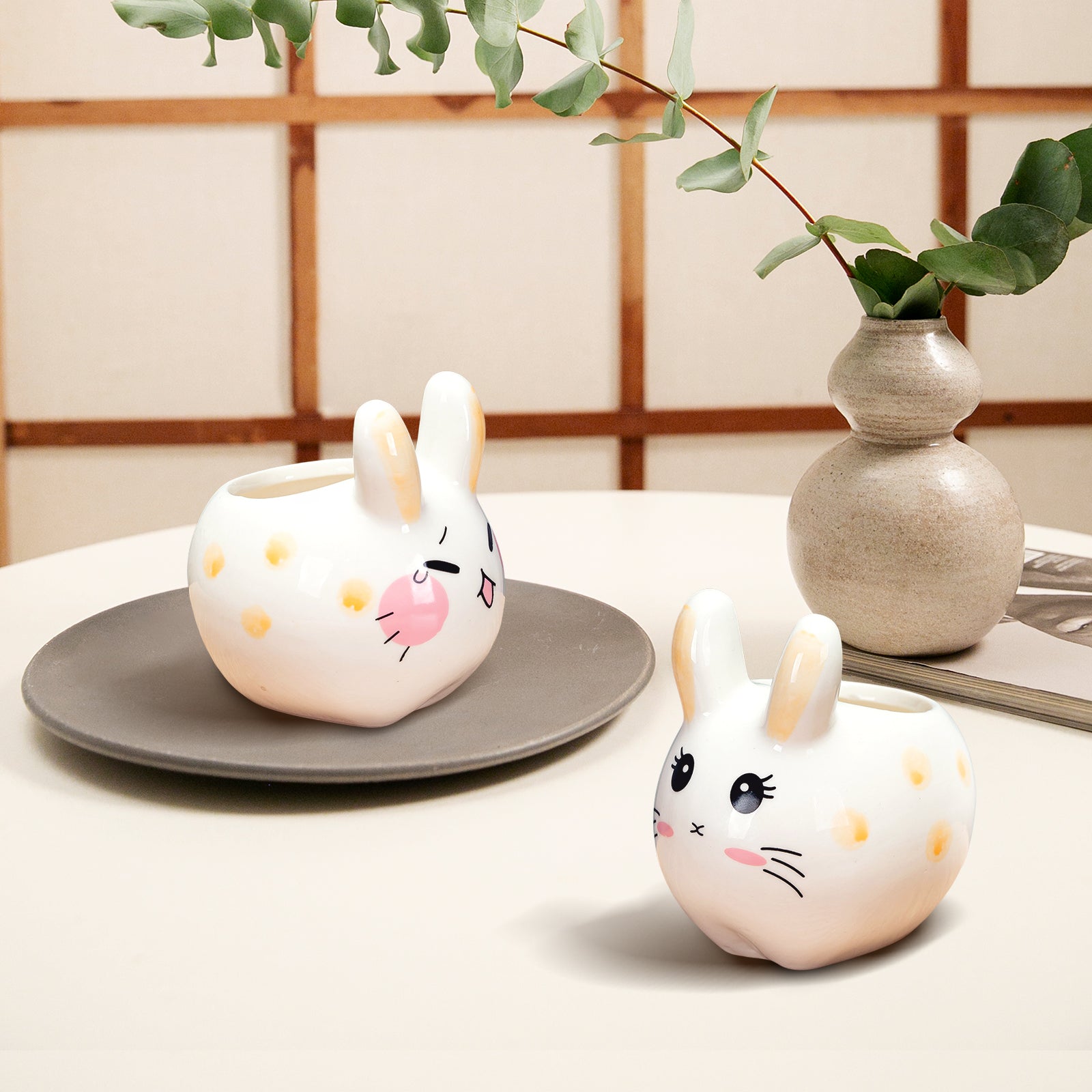 Bunny Plant Pot, Mini Ceramic Pot Planter, Modern Indoor Planter Pots