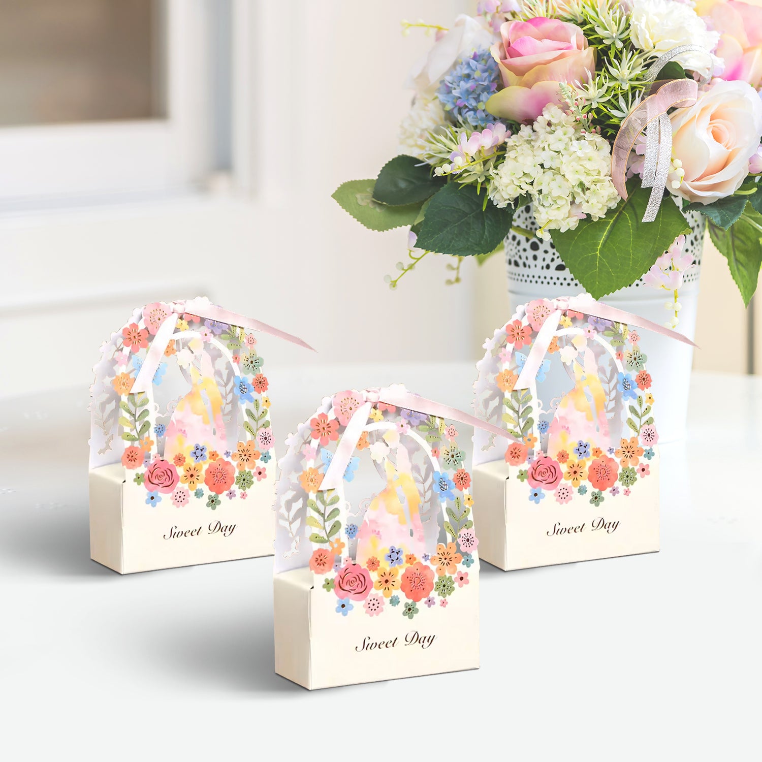 Wedding Favor Candy Boxes, Premium Craft Gift Box Set of 10