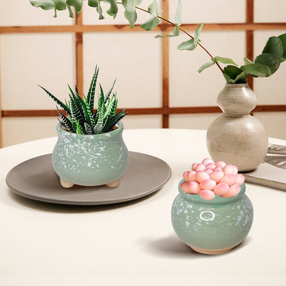 Green Planter Pot, Jade Green Mini Clay Planter Pot Home Decor