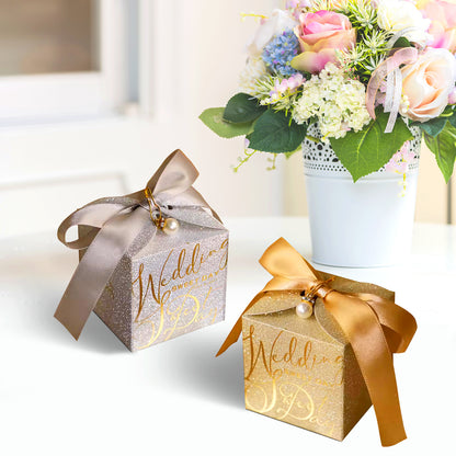 Gift Bag With Bow, Premium Plastic Gift Bag, Wedding Gift, Set of 10
