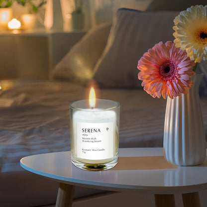 White Candle, Serena Scented Candle for Home Decor (75g)