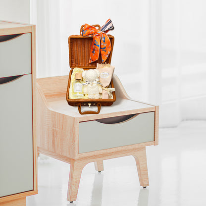 Beautiful Suitcase Gift Basket with Reed Diffuser, Soap Flower &amp; Soft Teddy Towel