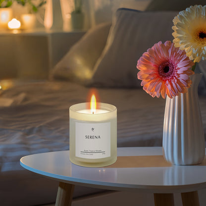 Frosted Glass Candle for Home Decor, Serena Scented Candle (200g)