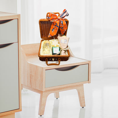 Luxury Suitcase Gift Basket with Jar Candle, Crystal Reed Diffuser, Soap Flowers &amp; Snowflake Candle