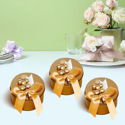 Gold Tin Gift Box Set of 10, Premium Gold Boxes for Gift