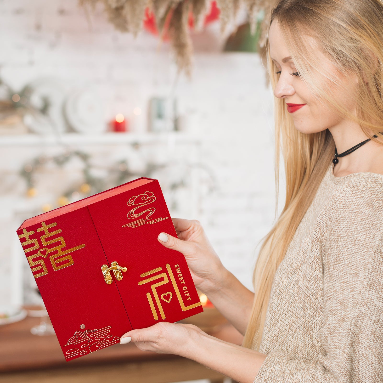 Red Gift Box for Her, Premium Craft Curated Gift Box