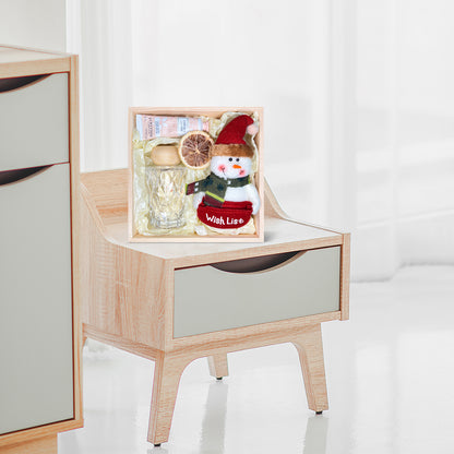 Charming Winter Gift Basket with Crystal Diffuser, Hand Cream &amp; Snowman Plush Toy
