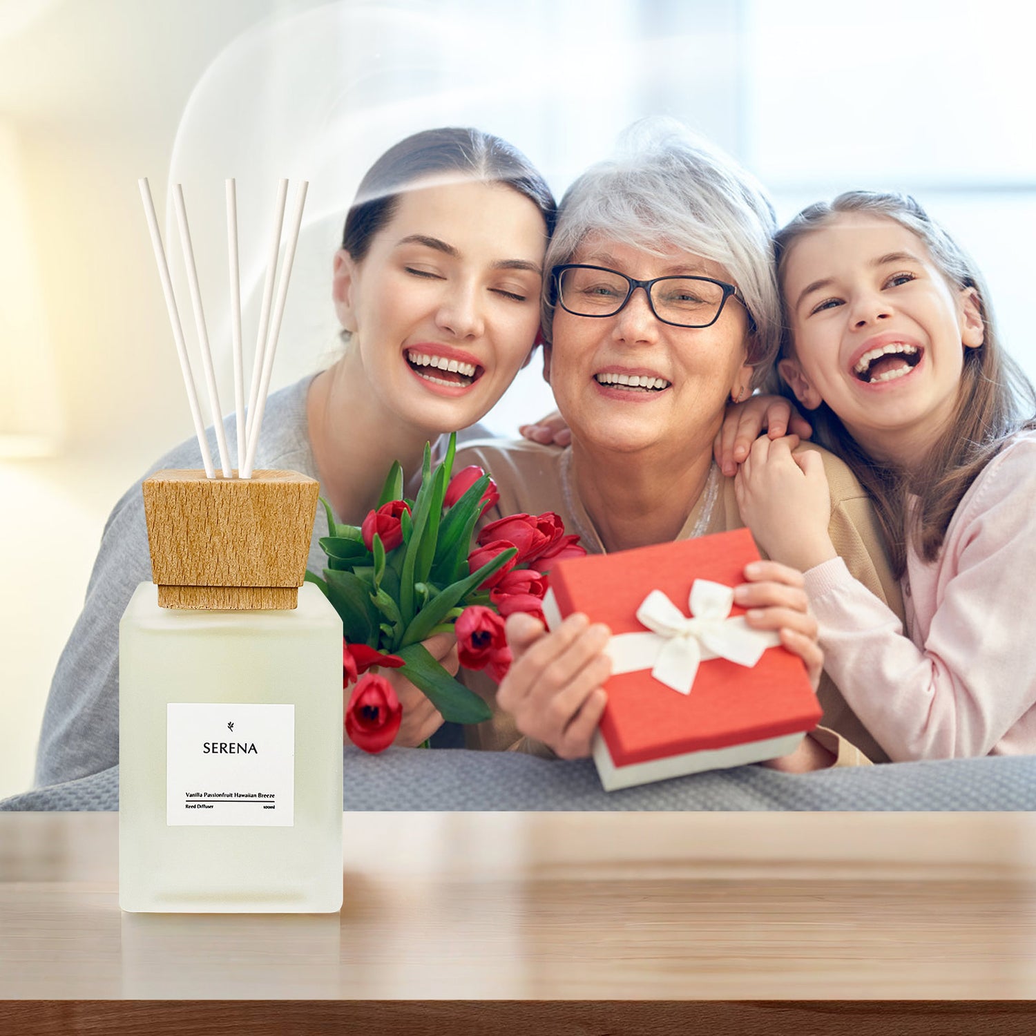 Frosted Glass Diffuser for Home Fragrance, Serena Air Freshener (100ml)