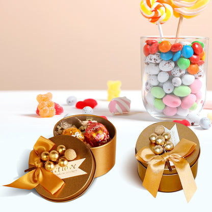 Gold Tin Gift Box Set of 10, Premium Gold Boxes for Gift
