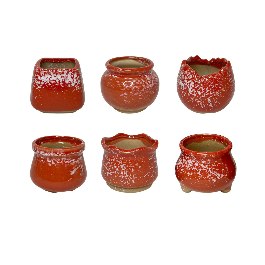 Red Planter Pot, Ruby Red Mini Clay Planter Pot Home Decor