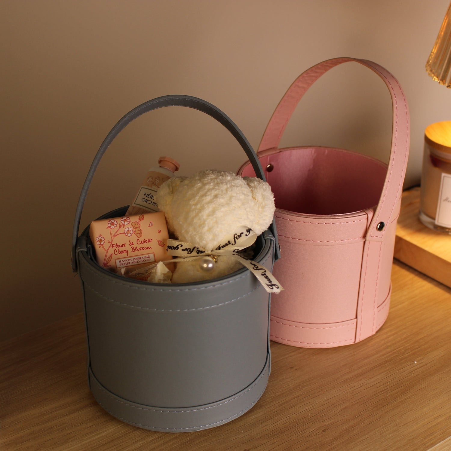 Leather Gift Basket, Premium Curated Craft Gift Basket, Elegant Gift