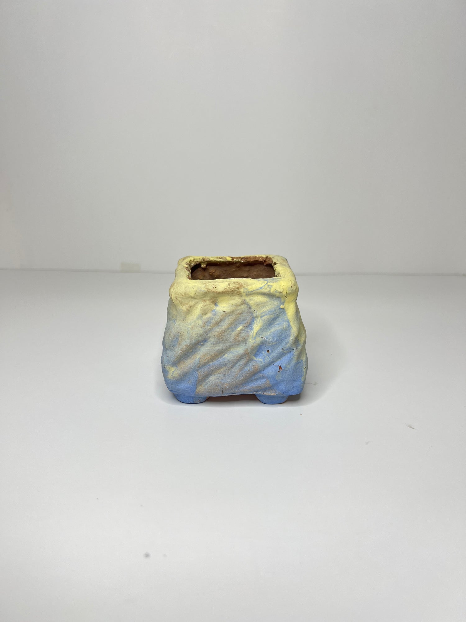 Wavy Mini Planter Pot, Maifan Stone Square Planter Pot, Home Decor