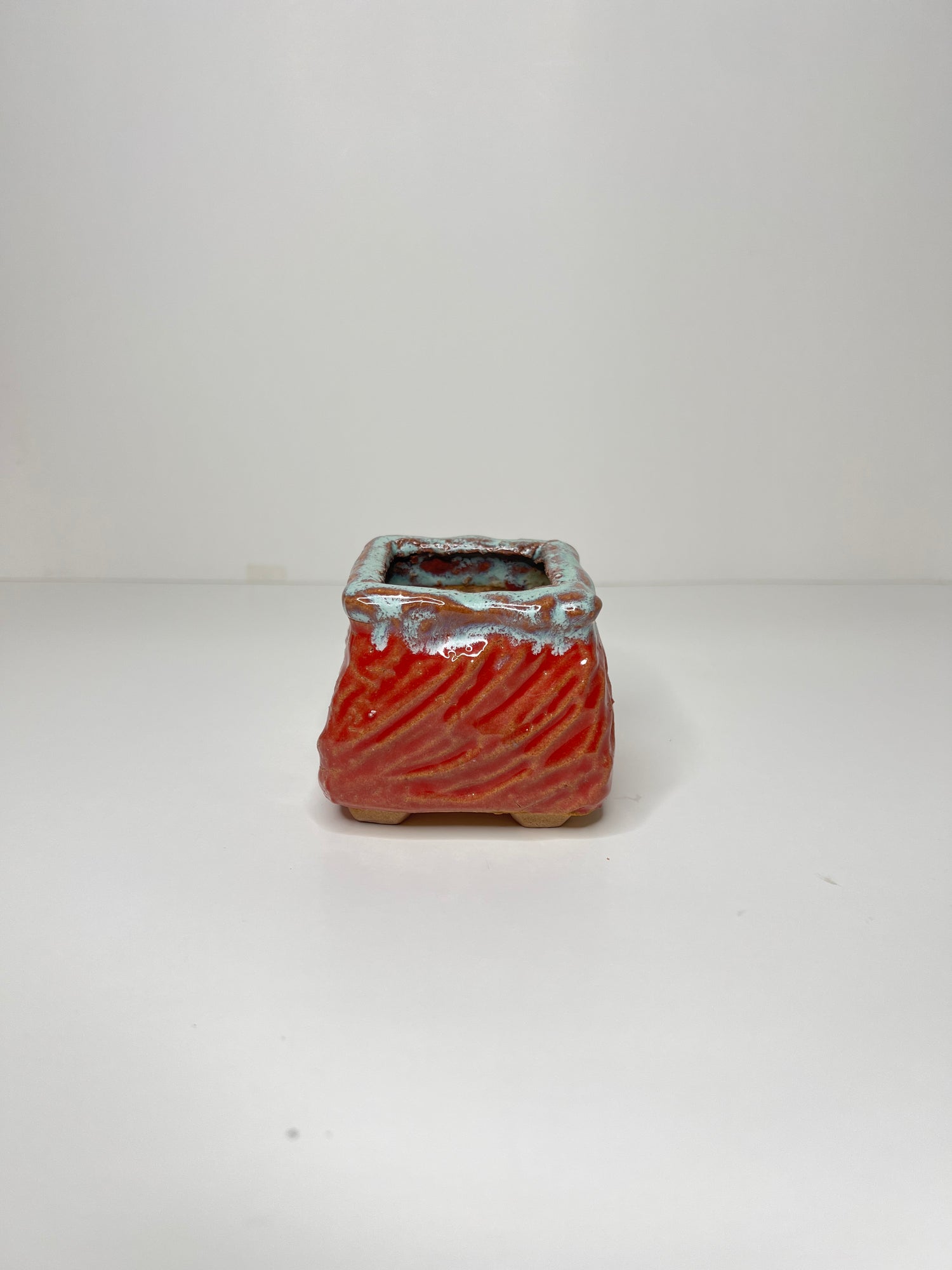 Wavy Mini Planter Pot, Maifan Stone Square Planter Pot, Home Decor