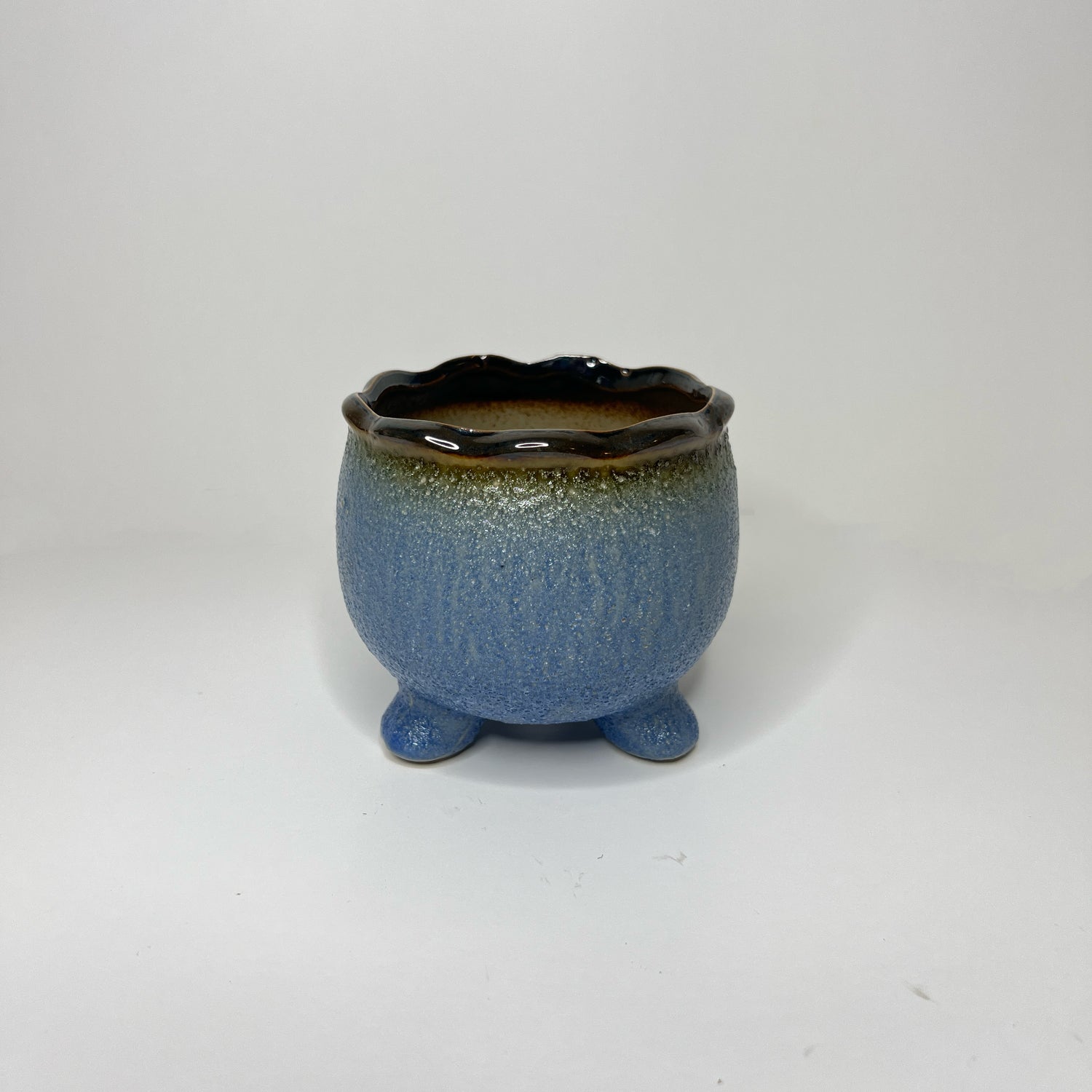 Bubble Plant Pot, Purple Glazed Planter Pot for Decor