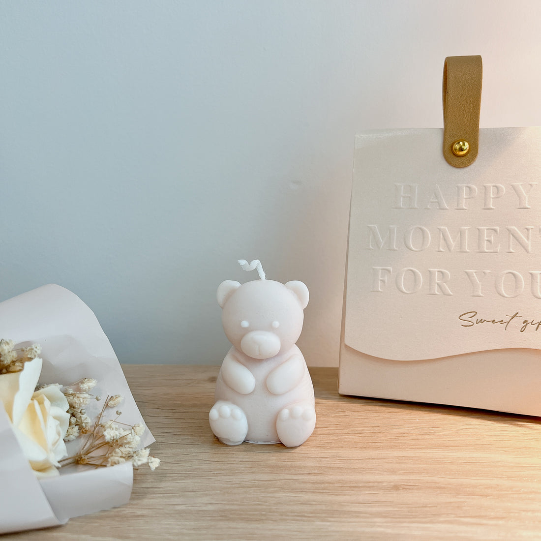 Teddy Bear Candle, Handmade Soy Wax Cute Candle, Birthday Candle