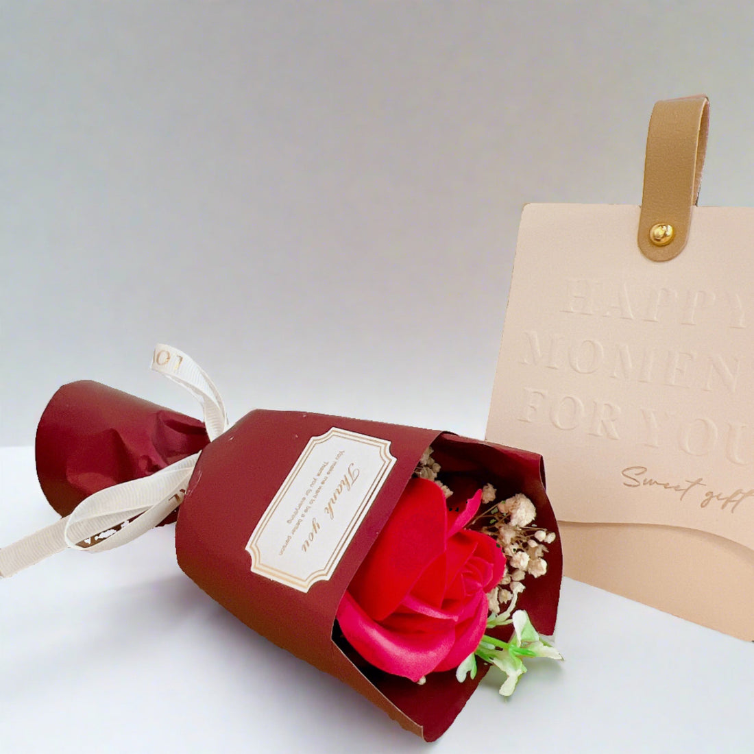 Red Soap Flower Bouquet, L&