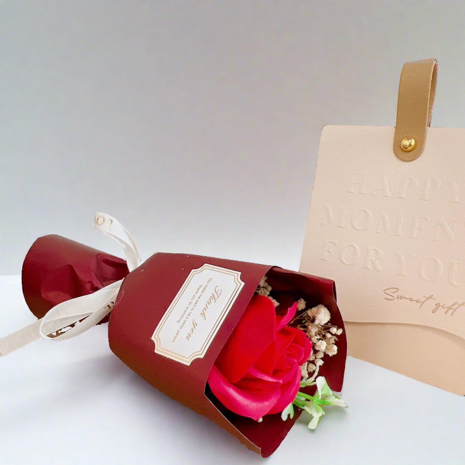 Red Soap Flower Bouquet, L&