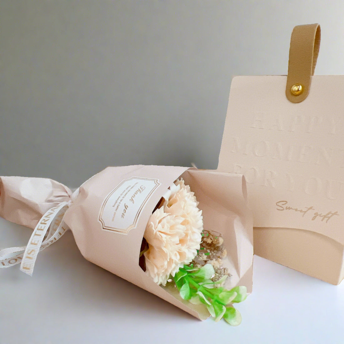 Soap Flowers Bouquet, Pink Flower Bouquet Wedding Gift