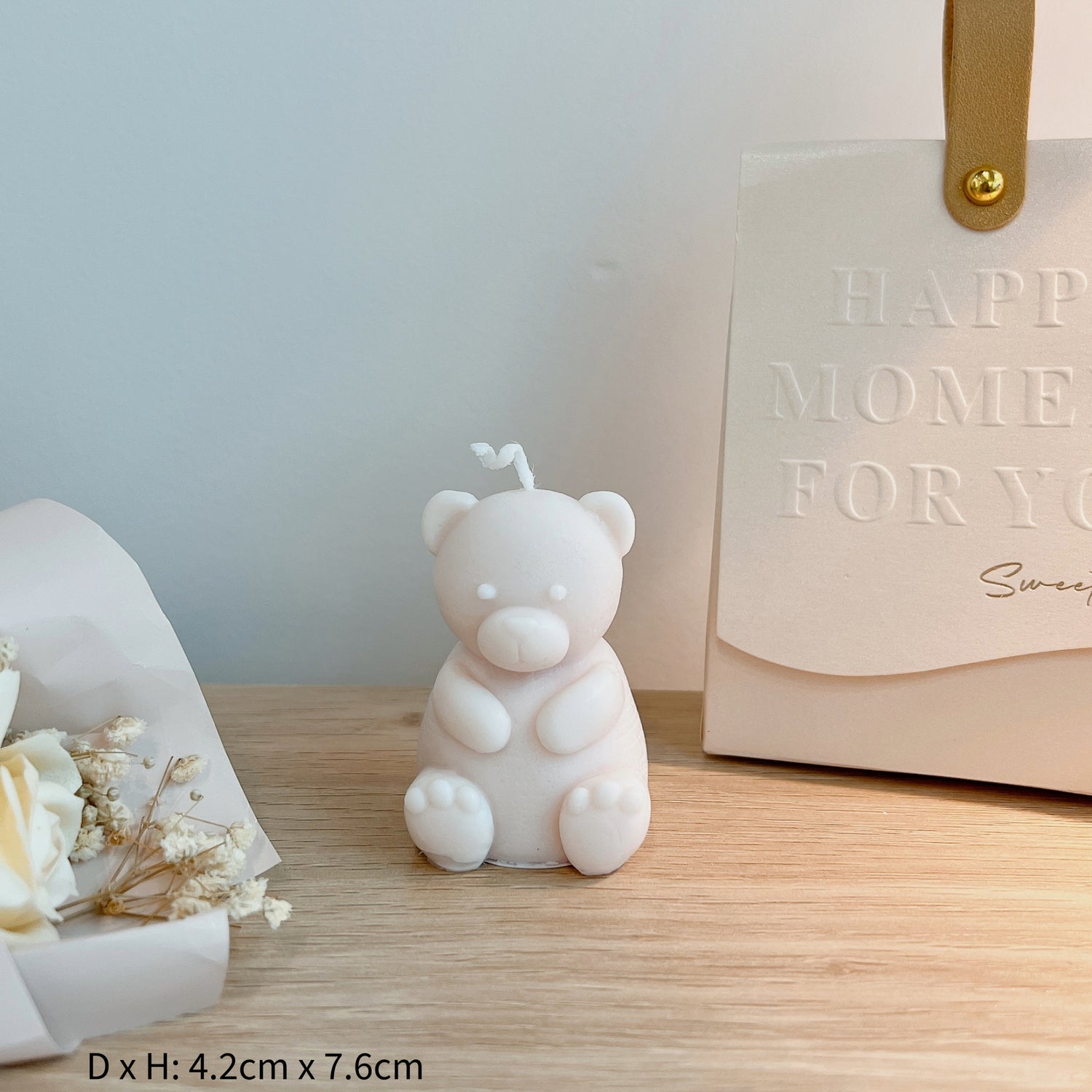 Teddy Bear Candle, Handmade Soy Wax Cute Candle, Birthday Candle