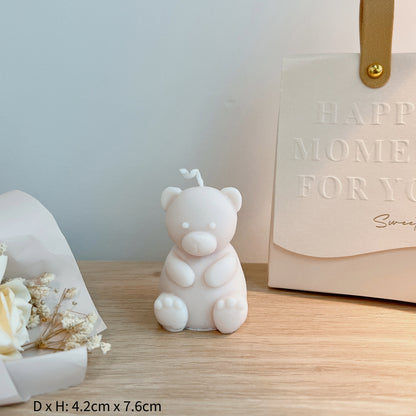 Teddy Bear Candle, Handmade Soy Wax Cute Candle, Birthday Candle