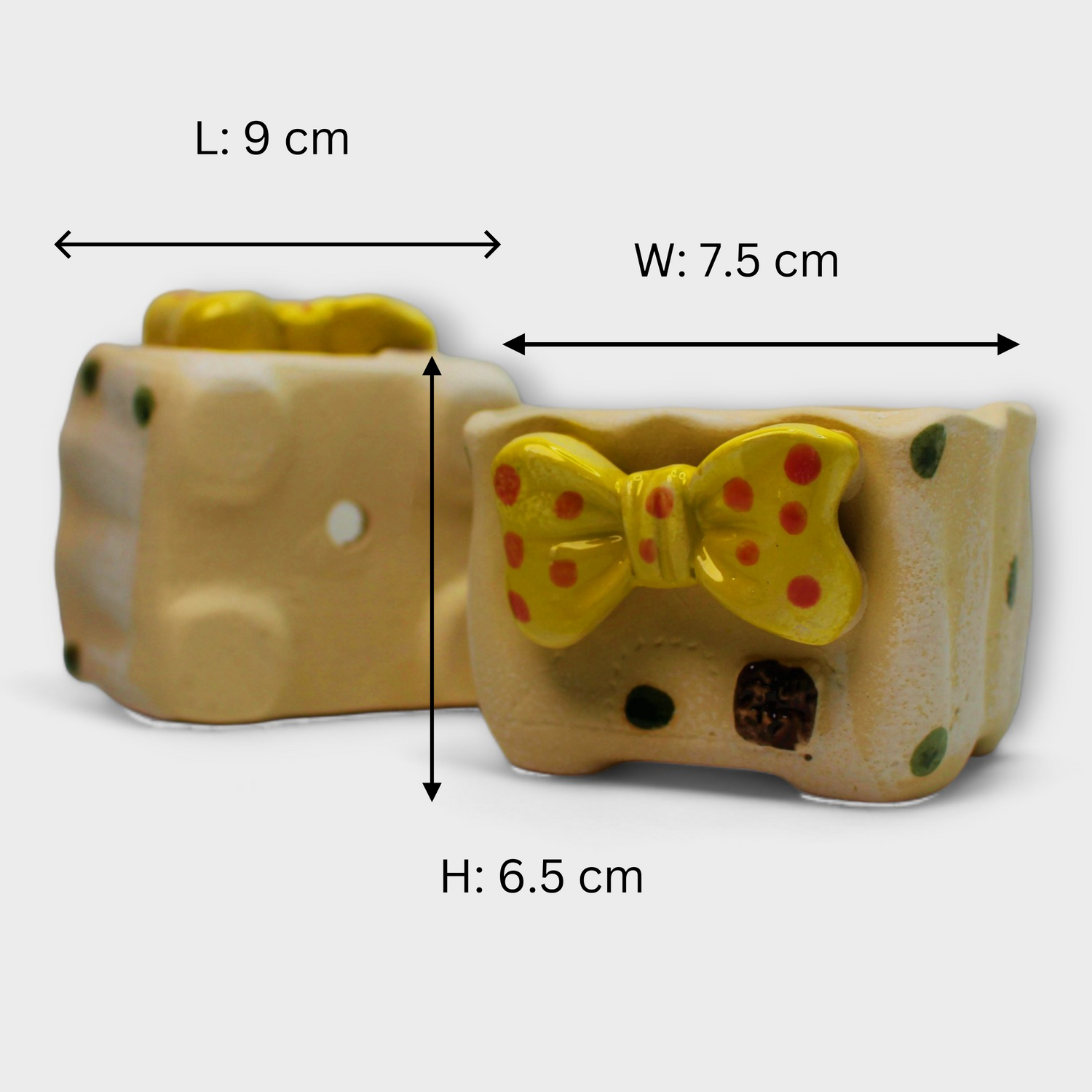 Bow Tie Clay Plant Pot, Korean Style Garden Planters